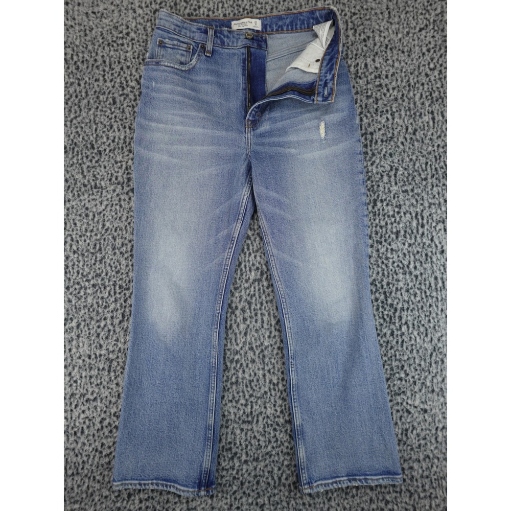 Abercrombie & Fitch The Kick Flare Ultra High Rise Jeans Women 27/4R Distressed